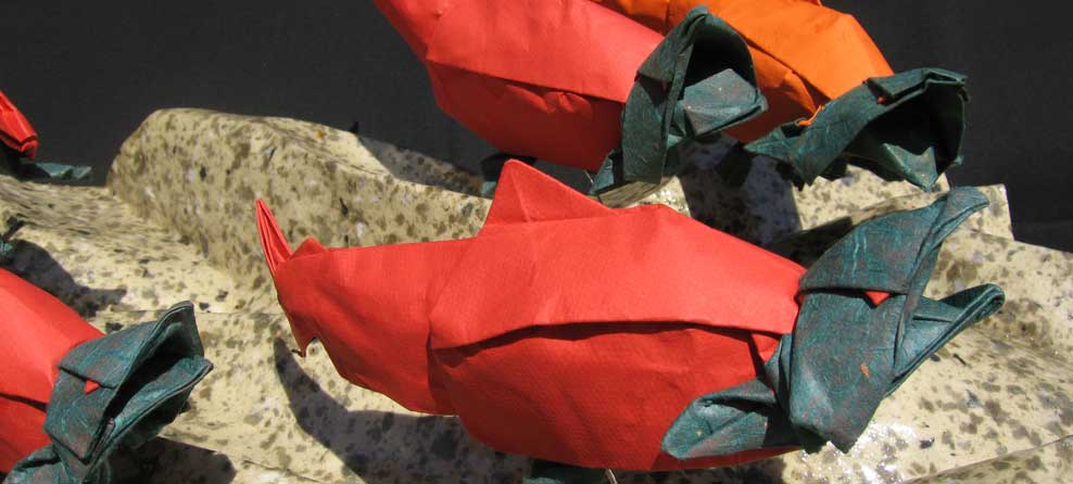Bernie Peyton origami sockeye salmon